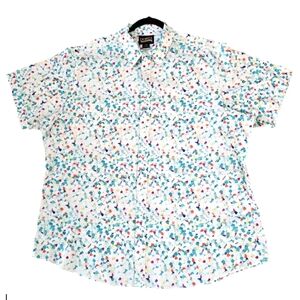 Cremieux Premium Denim Short Sleeve Shirt, Multi Color Confetti, Size XXL…